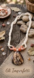collana boho chic corda e legno 