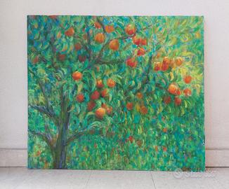 Quadro moderno olio su tela . Aranceto 