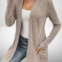 Giacca Cardigan Vintage Donna con Tasche Frontali