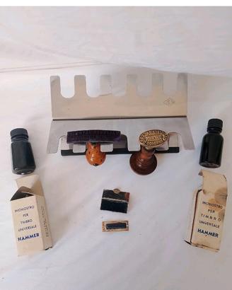 Set da scrivania  collezione timbri e inchiostro 