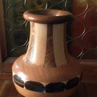 vaso segmentato in legno tornito concavo