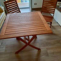 Tavolo legno pieghevole con 2 sedie pieghevoli