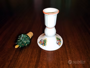 SET NATALIZIO: PORTACANDELA CERAMICA + TAPPO NUOVO