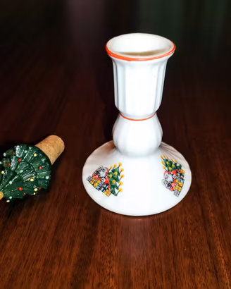 SET NATALIZIO: PORTACANDELA CERAMICA + TAPPO NUOVO