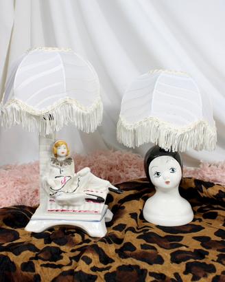 Set di 2 Lampade da comodino Vintage stile Pierrot