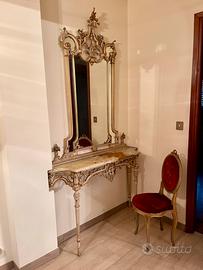 Console con specchio in legno stile francesce