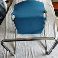 Sedia a sbalzo tipo Marcel Breuer turchese