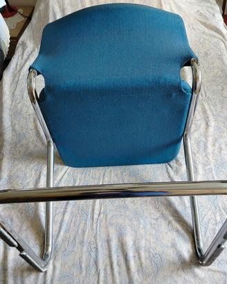 Sedia a sbalzo tipo Marcel Breuer turchese