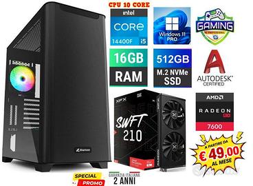 PC GAMING i5 16GB RAM SSD / RADEON RX7600 8GB W11P