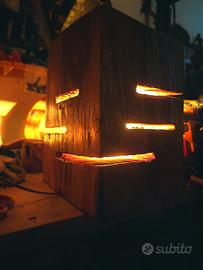 lampada legno castagno punto luce