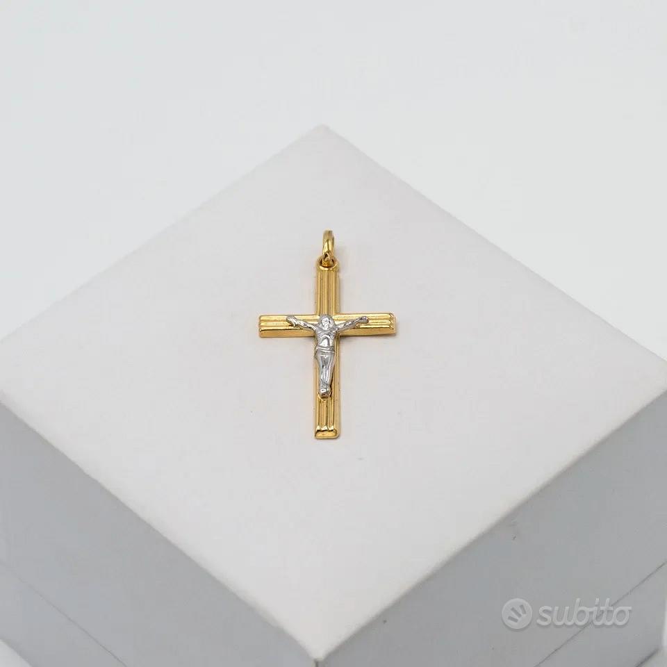 Oro Massiccio 9 Carati - Ciondolo A Forma Di Croce Crocifisso - Foto 3