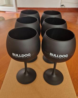 Set 6 calici neri in vetro Bulldog