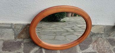 Specchio ovale in legno orizzontale o verticale