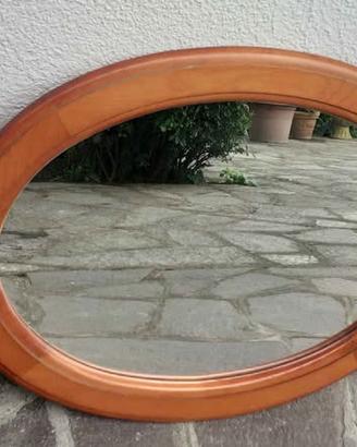 Specchio ovale in legno orizzontale o verticale