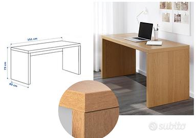 scrivania malm color noce