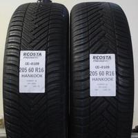 2 PNEUMATICI USATI 205 60 R16 96H HANKOOK 4 STAGIO