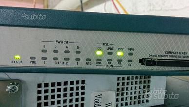 Router Cisco 1801 K9 ADSL ISDN 8 porte switch