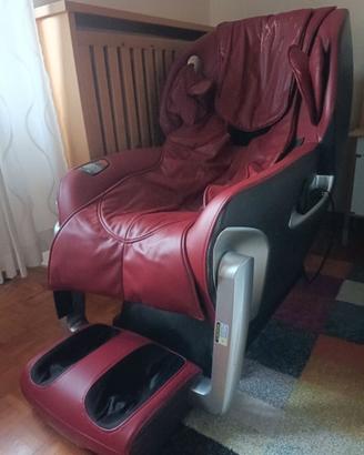 Poltrona massaggiante in pelle rossa