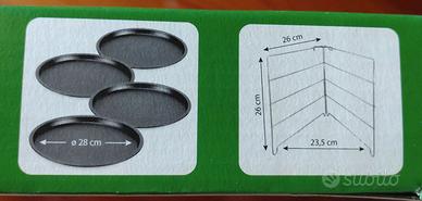 set 4 teglie pizza Guardini con griglia in acciaio