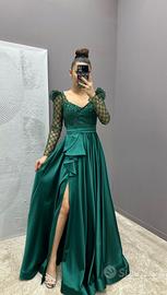 Abito cerimonia verde smeraldo Tg.46