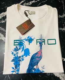 ETRO T-shirt Pavone Floreale S Nuova Cartellino