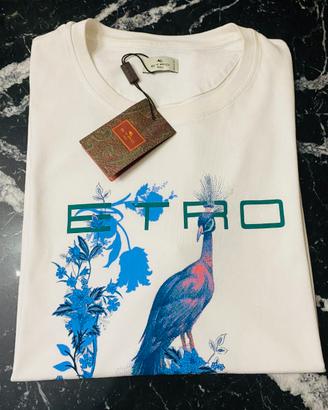 ETRO T-shirt Pavone Floreale S Nuova Cartellino