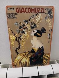 Targa metallo Vino Vermouth CORA retrò