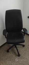Sedia Poltrona da ufficio in Pelle Nera