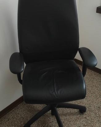 Sedia Poltrona da ufficio in Pelle Nera
