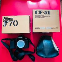 Macchina fotografica Nikon F70 + custodia in pelle