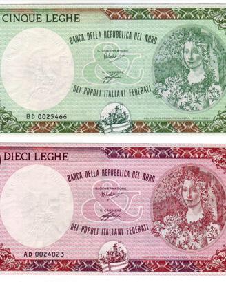 Lotto banconote Lega Nord