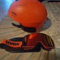 casco e occhiali sci uvex 