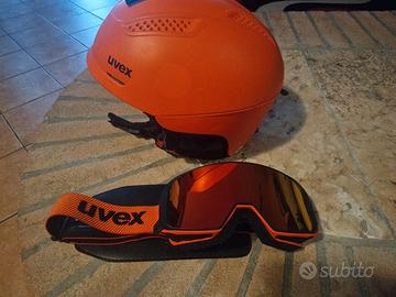 casco e occhiali sci uvex 