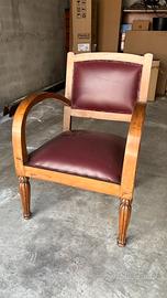 Poltrone legno e pelle