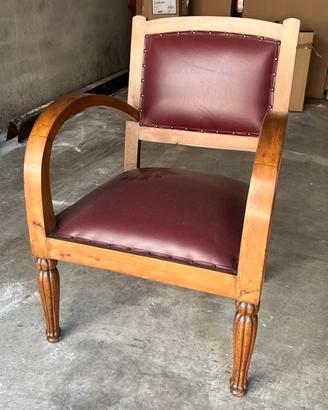 Poltrone legno e pelle