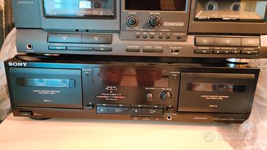 lettore musicassette sony deck tc-w435