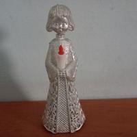 Angelo anni 60 in plastica argentata alto 10,2 cm