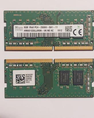 Schede RAM DDR4 2x8GB SODIMM per PC portatili