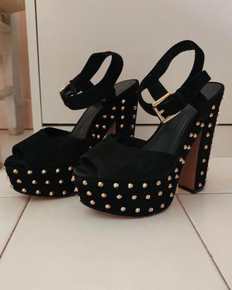 Sandali ASH in suede nero con borchie n.37