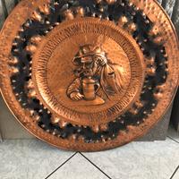 Piatto grande decorativo in rame