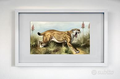 Dipinti originali animali preistorici di G. Pozzi