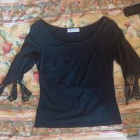 Maglia con Maniche in Pizzo 
