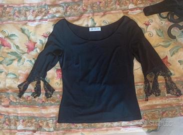 Maglia con Maniche in Pizzo 