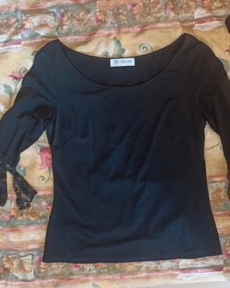 Maglia con Maniche in Pizzo 