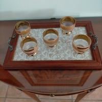 bicchierini con bordo in oro zecchino 