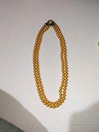 Collana vintage a doppio filo in perle maiorchine