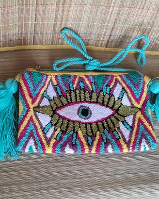 Borsa Wayuu Occhio Greco, fatta a mano
