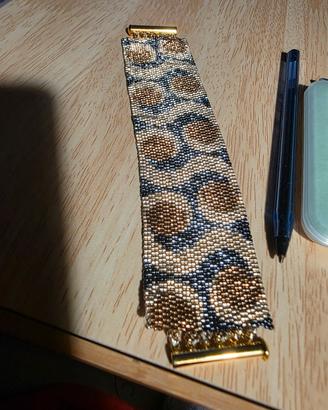 bracciale miyuki peyote galvanizzato oro
