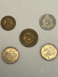 Collezione di 5 monete Tunisia Millimes Dinar