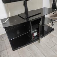 tavolino tv in cristallo con sportello 